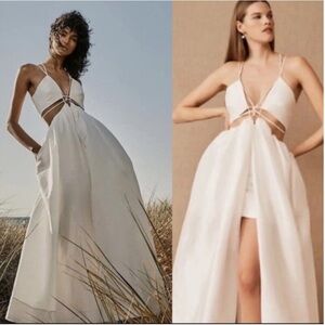 New Helen Oconnor Super Nova Modern Strappy Cutout Maxi Dress Wedding High Low 8